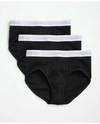 Brooks Brothers Supima Cotton Low-rise Briefs - 3 Pack In Black
