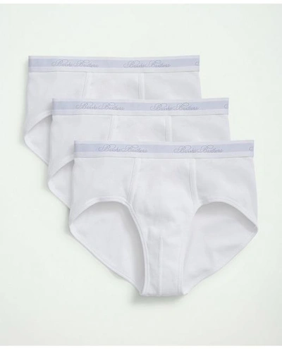 Brooks Brothers Supima Cotton Low-rise Briefs - 3 Pack In White