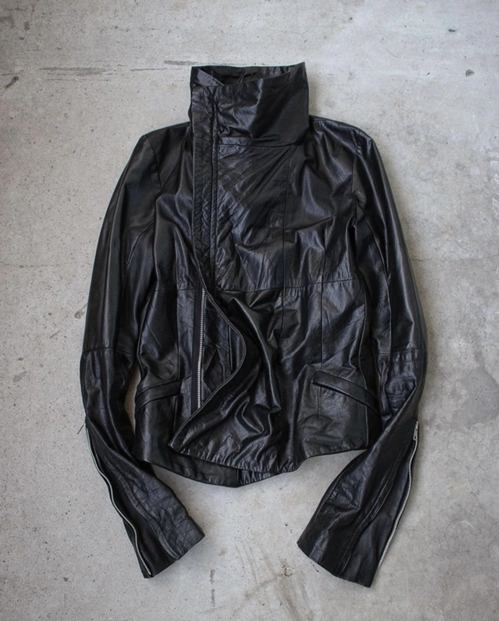 Pre-owned Ekam Early 00's Lambskin Leather Asymmetrical Moto Pre-owned Ekam Early 00's Lambskin Leather Asymmetrical Moto