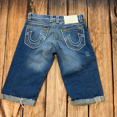 Pre-owned True Religion X Vintage Shorts True Religion Y2k Distressed Japan Style In Blue