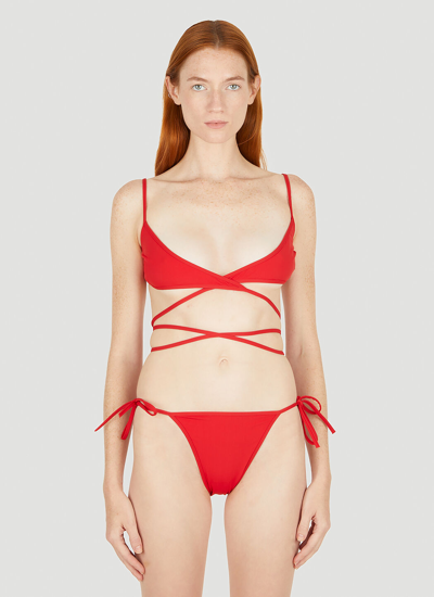 Balenciaga Wrap Bikini Set Female Red