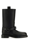 BURBERRY BURBERRY MAN BLACK LEATHER ANKLE BOOTS