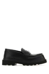 Dolce & Gabbana Black Logo-plaque Leather Loafers. In Black