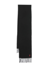 Ami Alexandre Mattiussi Ami De Caur-logo Fringed Wool Scarf In Black