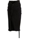 RICK OWENS DRKSHDW DENIM MIDI SKIRT