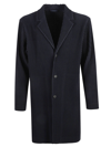 Issey Miyake Pleated Single-breasted Coat In Blue