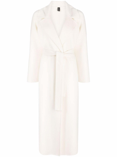 Palto' Paola Wool Blend Long Coat In White