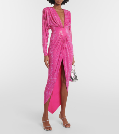 Alexandre Vauthier Embellished Maxi Dress In Pink