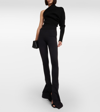 Rick Owens Womens Black Asymmetric Cropped Cashmere-blend Knitted Top In Black