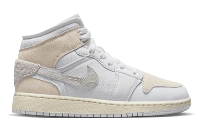 Pre-owned Jordan 1 Mid Se Craft Inside Out Tech Grey (gs) In White/tech Grey/sail