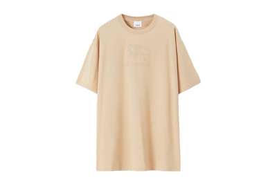 Pre-owned Burberry Ekd Cotton T-shirt Soft Fawn