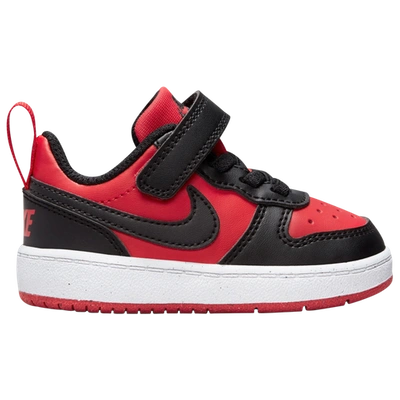Nike Little Kids' Court Borough Low Recraft Stretch Lace Casual Shoes In University Red/black/white