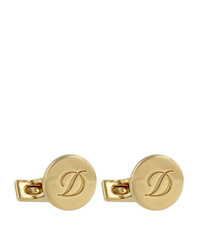 St Dupont Iconic Monogram Cufflinks In Gold