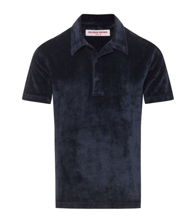 Orlebar Brown Terry Towelling Polo In Blue