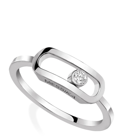 Messika Move Uno Diamond Ring In 18k White Gold In Silver