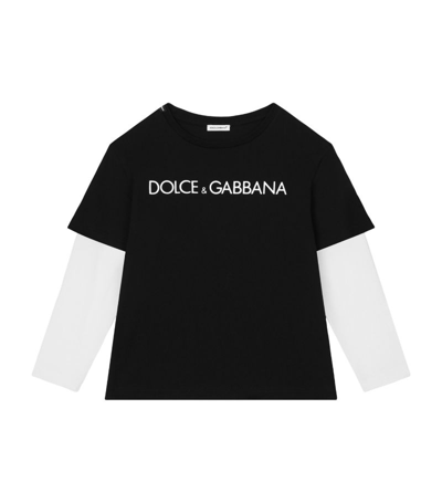 Dolce & Gabbana Kids Long-sleece Logo Print T-shirt (2-6 Years) In Multi
