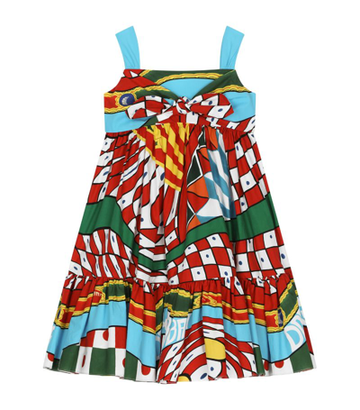 Dolce & Gabbana Kids' Sleeveless Carretto-print Dress In Blue