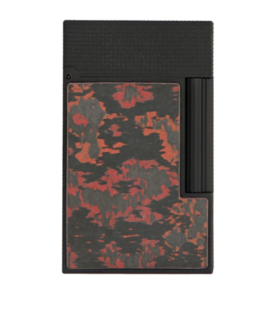 St Dupont Carbon Fiery Lava Lighter In Multi