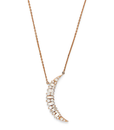 Bee Goddess Rose Gold And Diamond Star Light Crescent Necklace