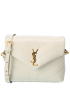 Saint Laurent Loulou Toy Leather Shoulder Bag In White