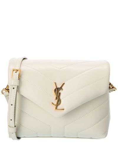 Saint Laurent Loulou Toy Leather Shoulder Bag In White