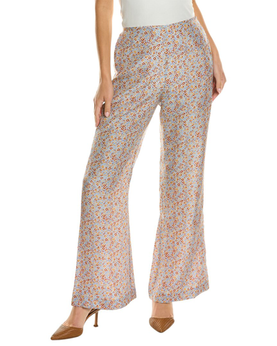 Rebecca Taylor Silk Pajama Pants In Violet Floral Multi