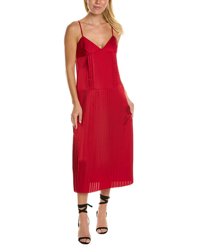 Rebecca Taylor Sateen Slip Dress In Red