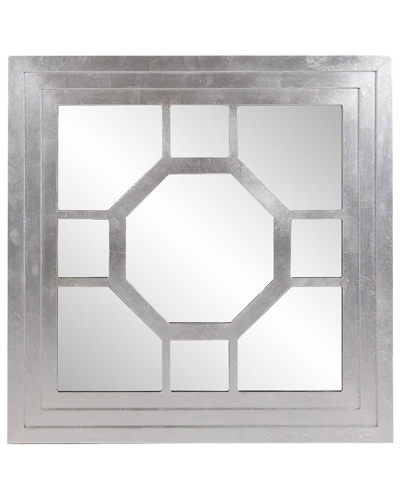 Howard Elliott Palmer Square Mirror In Silver