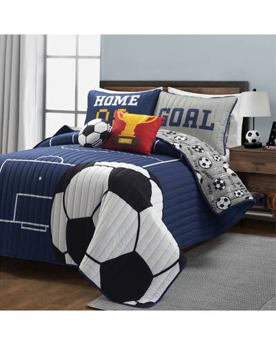 Lush Decor Lush Décor Soccer Game Reversible Oversized Kids' 4pc Quilt Set