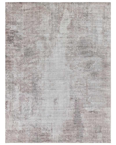 Exquisite Rugs Stone Wash Gazni Wool/bamboo Silk Area Rug In Silver