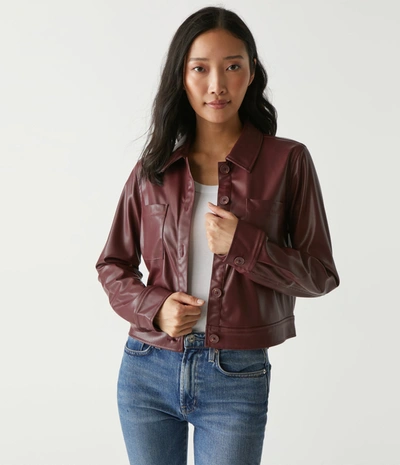 Michael Stars Enzo Faux Leather Jacket In Pinot