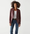 Michael Stars Yelena Vegan Leather Blazer In Pinot
