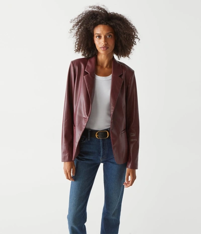 Michael Stars Yelena Vegan Leather Blazer In Pinot