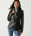 Michael Stars Yelena Faux Leather Blazer In Black