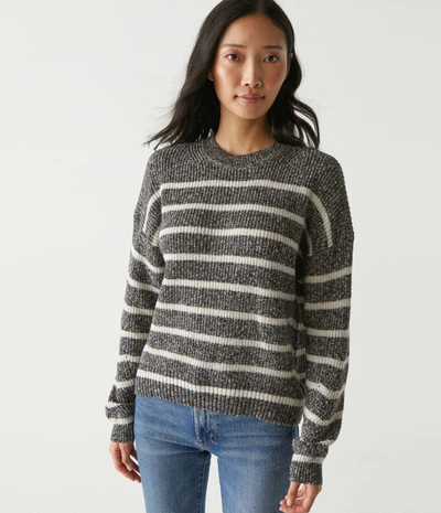 Michael Stars Richie Crewneck Sweater In Chalk Stripe