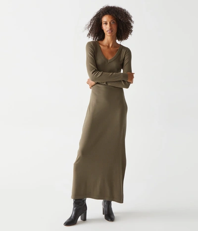 Michael Stars Fowler Ribbed Maxi Dress With Slit In Dolma