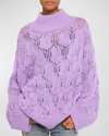 Joie Imaan Open Stitch Mock-neck Sweater In Deep_lavender