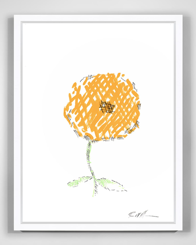 Rfa Fine Art Cross Hatch Flower Giclee By Robert Robinson In White