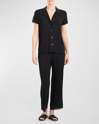 Natori Short Sleeve Pajama Set In Black