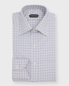 Tom Ford Men's Slim Fit Check Dress Shirt In Combo Grey