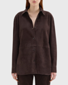 Theory Suede Shirt In Mink