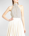 Philosophy Di Lorenzo Serafini Printed Viscose Crepe De Chine Bodysuit In Ivory Multi