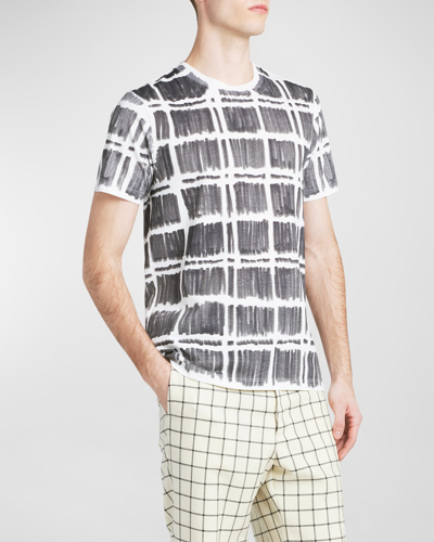 Marni Checked-print Cotton T-shirt In Black