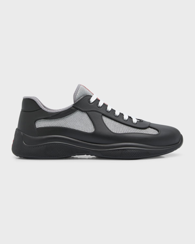 Prada Recycled Polyester-blend Sneakers In Black