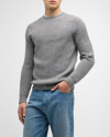 Iris Von Arnim Men's Cashmere Knit Crewneck Sweater In Platinum