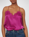 CAMI NYC THE RACER SILK CHARMEUSE CAMISOLE W/ LACE