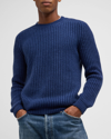 Iris Von Arnim Men's Cashmere Knit Crewneck Sweater In Sapphire Sw