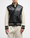 Palm Angels Men's Pa Monogram Classic Varsity Jacket In Black Off Wh