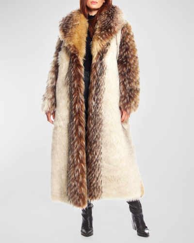 Fabulous Furs Faux-fur Shawl-collar Full-length Coat In Arcwolf