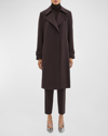 Theory Oaklane Trench Coat In Admiral Crepe In Mink